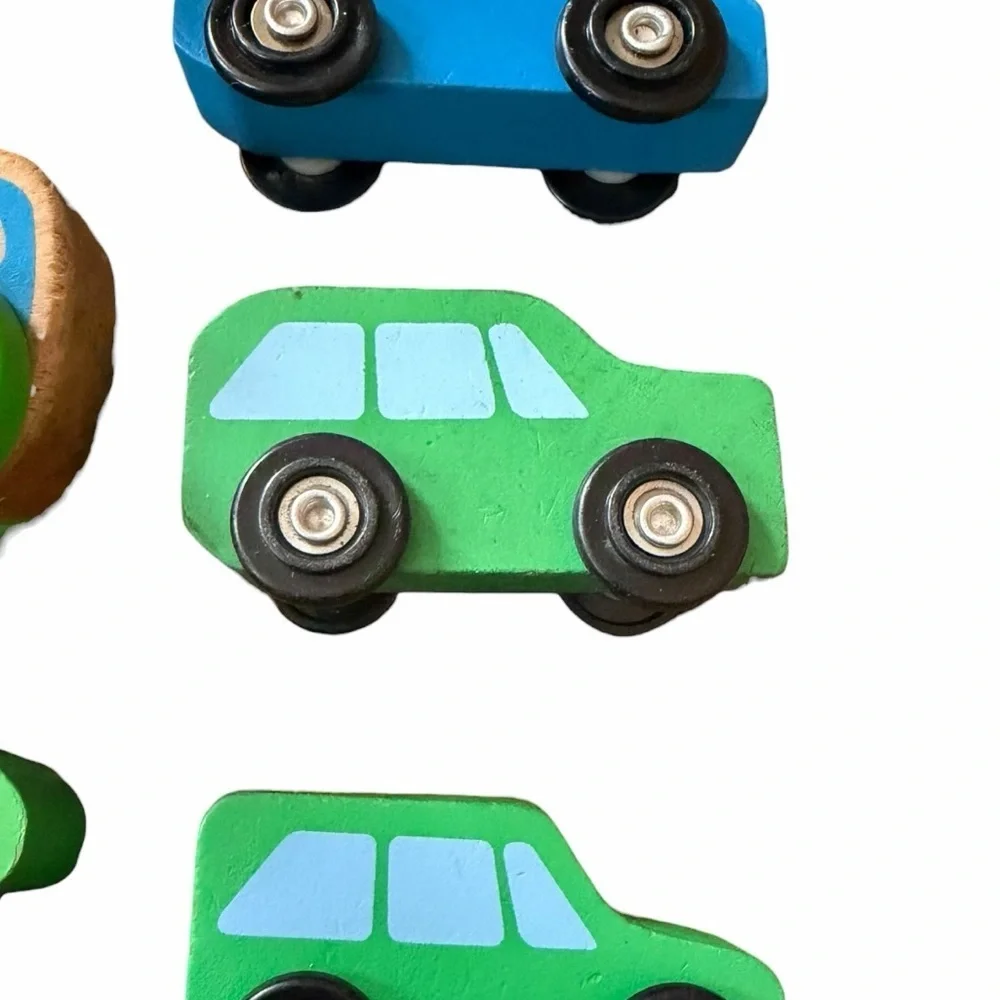 Lot of 14 Wooden Toy Cars Trains Montessori Pretend Play Melissa & Doug